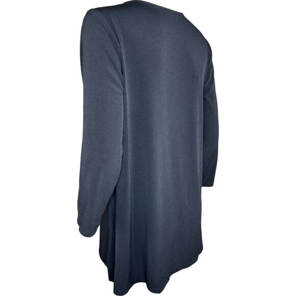 Susan Graver Modern Essentials Liquid Knit A-Line Tunic Black Small - Picture 6 of 11